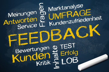 Kreidetafel mit Feedback