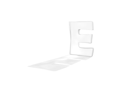 3D render of the text E