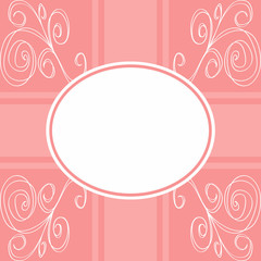 Pink invitation card with swirl decoration