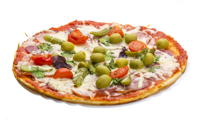 Pizza with salami