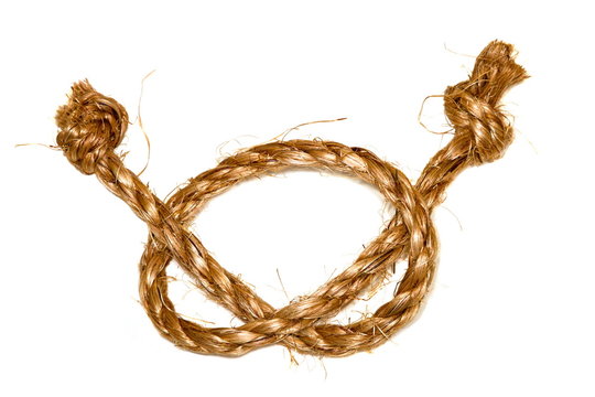 image of hemp rope on a white background