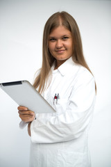 young doctor with tablet pc