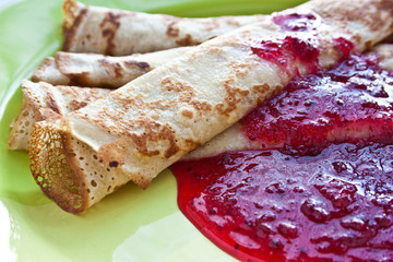pancakes with jam on pancake week