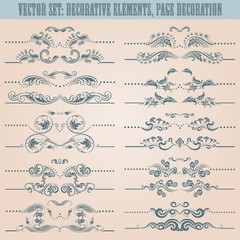 Vector set: floral decorative elements