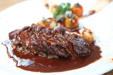 Roasted duck fillet with berry sauce