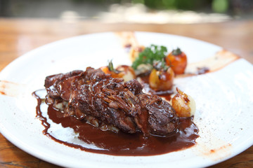 Roasted duck fillet with berry sauce