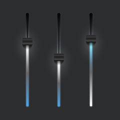 User interface sliders ON and OFF