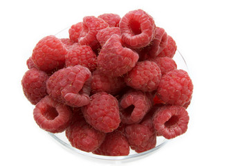 raspberry on white background in the restaurant