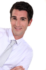 portrait of successful businessman isolated on white