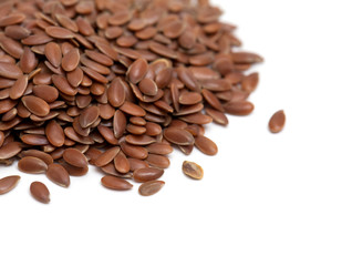 flax seeds isolated on white background
