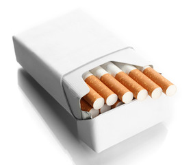 Box of cigarettes, isolated on a white