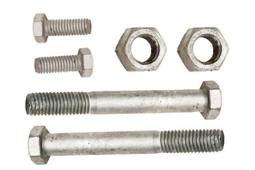 Galvanized nuts and bolts
