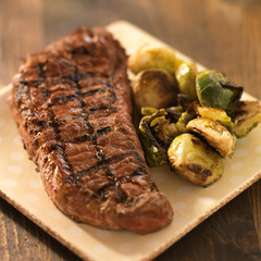 grilled steak with brussel sprouts