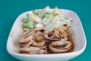 Fried squid with butter