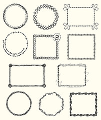 set of knitted Frames and Design Elements.