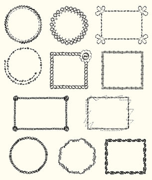 set of knitted Frames and Design Elements.