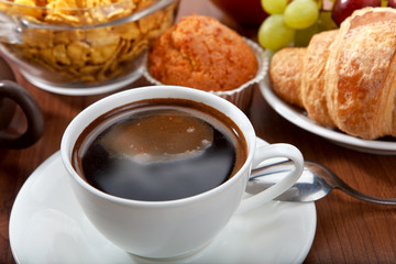 healthy breakfast with coffee