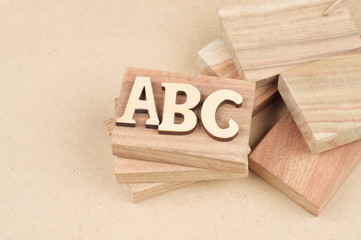 Abc wooden blocks label cut