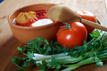  red-beet soup (borscht)