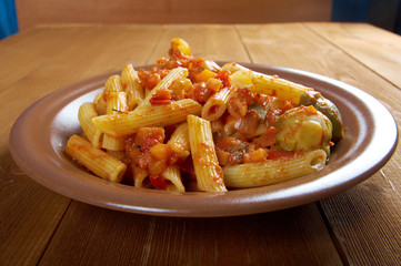 Italian Penne rigate pasta