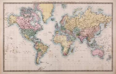 Alte antike Weltkarte auf Mercators-Projektion © RTimages