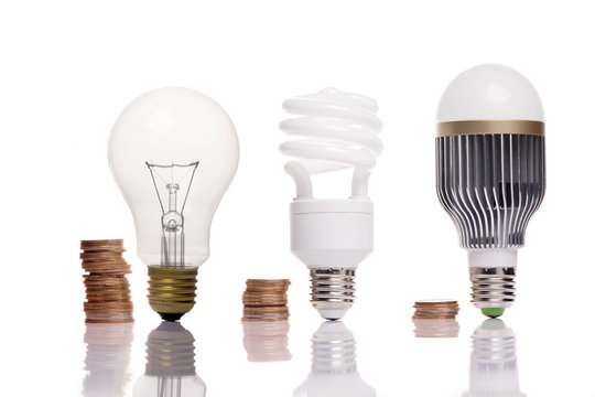 money spent on different types of light bulbs