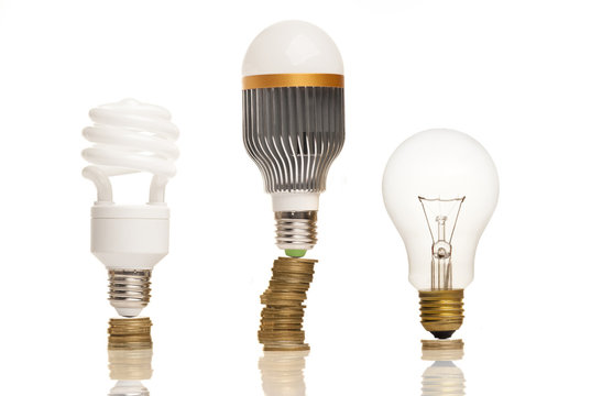 money saved in different types of light bulbs