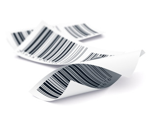 Barcode Tags Over White, Identification Label