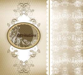 Elegant wedding invitation card with lace