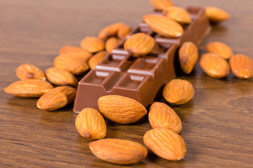 nuts of almond and chocolate