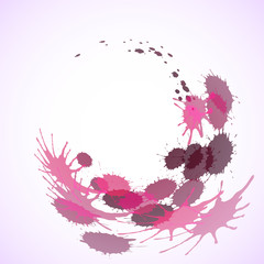 Abstract background with pink rings of blots.