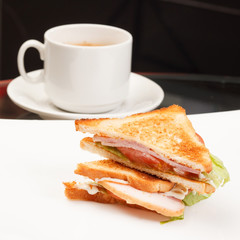 sandwiches with ham and cheese