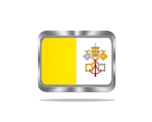 Metal Vatican flag.