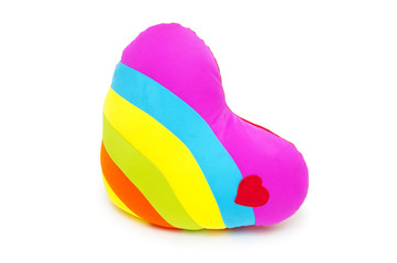 Heart pillow isolated on white background