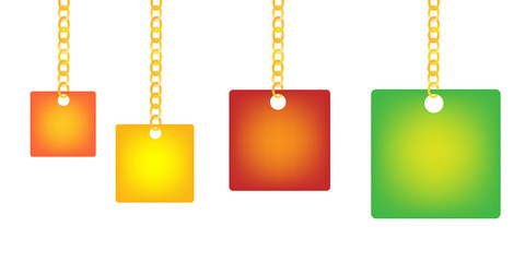 Square Label Holding on A Goldenl Chain