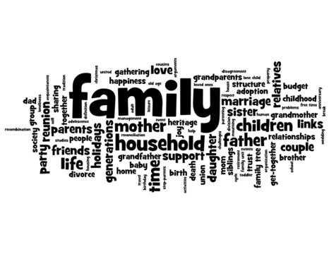FAMILY Tag Cloud (father mother parents baby children)