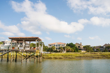 Obraz premium Private Pier with Yacht by Coastal Homes