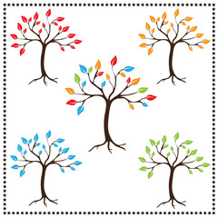 Season trees, Vector illustration