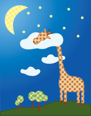 Naklejka premium Sleepy Giraffe