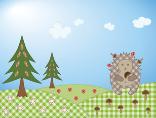 Hedgehog and mushroom