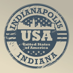 Obraz premium Grunge rubber stamp with name of Indiana, Indianapolis, vector