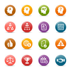 Colored Dots -  Business strategy and management icons
