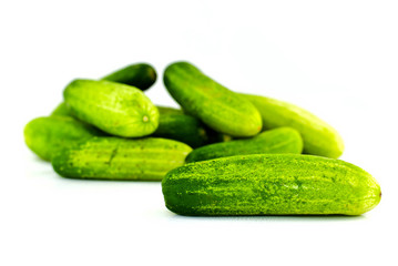fresh green cucumber isolated on a white background
