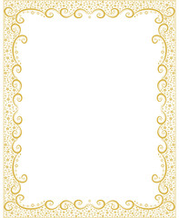 Abstract spring festive golden frame.