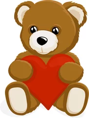 Türaufkleber Teddybär mit Herz © epifantsev