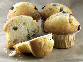 blueberry muffins in a paper muffin cups
