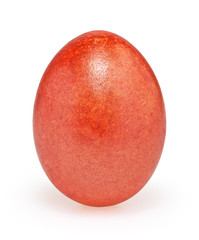 Red easter egg isolated on white background with clipping path