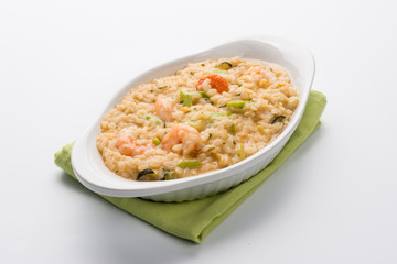 Risotto con gamberetti e zucchini - Rice with shrimps
