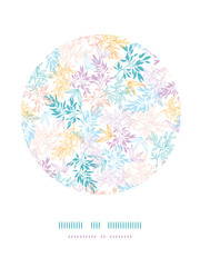 Vector colorful pastel branches sircle vignette pattern