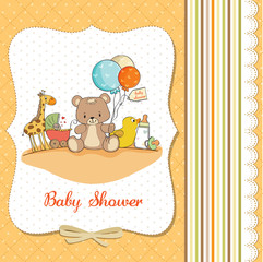 baby shower card with toys